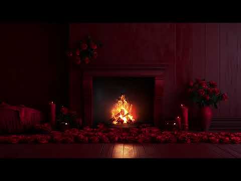 Warm Cozy Fireplace 🔥 for Valentine’s Day❣️ with Cackling Sounds | Calming Soothing Relaxing