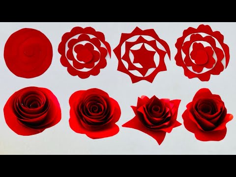 4 Beautiful Roses Flower | Diy Paper Rose Flower Tutorial Step by Step