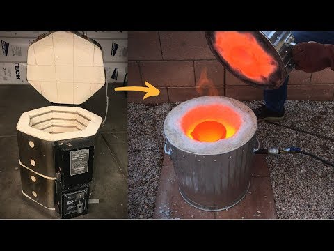 Making a metal melting furnace from an old Kiln│Metal Foundry Furnace│Part 1