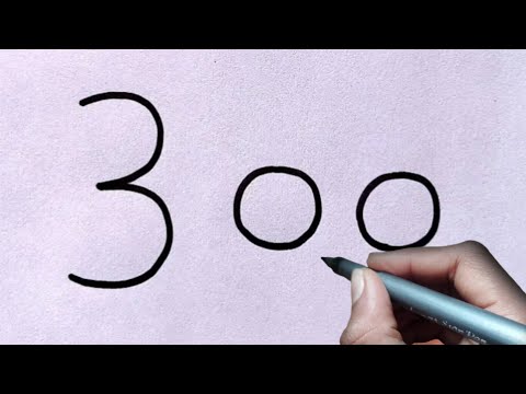 How to draw rabbit from number 300 | easy drawing | vishesh979 | number drawing