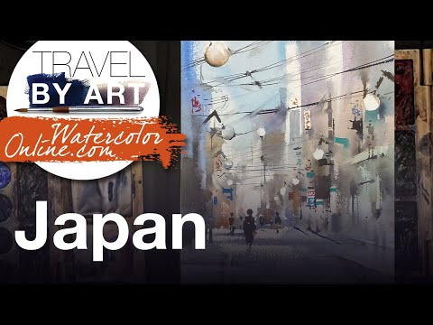 #245 Travel by art, Ep. 101: Street in Japan (Watercolor Cityscape Demo)