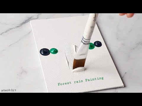 Girl Walking In The Forest Rain | Easy Acrylic Painting Idea for Beginners | Mini Canvas Painting