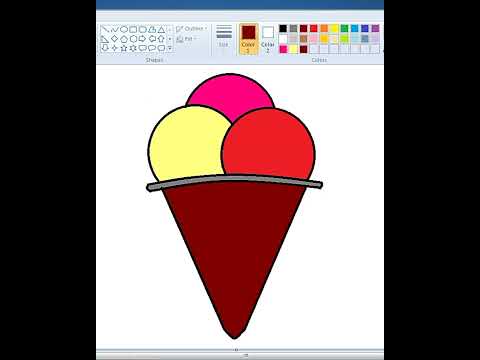 Simple Ice-cream drawing in ms paint | #mspaint #mspaintdrawing #drawingforkids #art