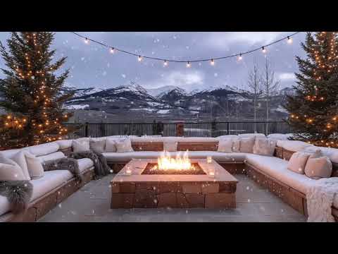 Cozy Winter Mountain Retreat Ambience | Crackling Fire & Soft Jazz ASMR for Relaxation & Sleep