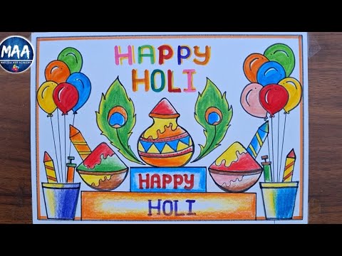 Holi drawing | Holi Special Drawing | Happy Holi Drawing | Holi Festival Drawing | Holi Drawing Easy