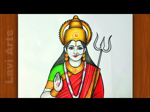 Happy Navratri | How to draw durga maa | Navratri drawing | Maa durga drawing | Lavi arts