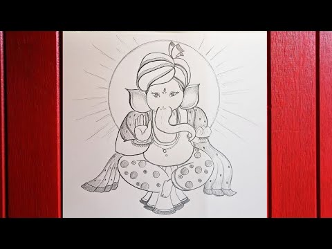 how to draw lord gaensha//ganesh ji ka chitra kaise bnaye//