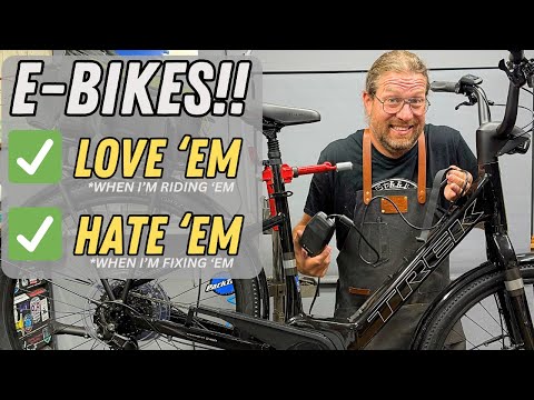 So...WHAT'S UP with those E-BIKES anyway? A 20 minute RANT while fixing up a TRUSTY old Trek Hybrid!