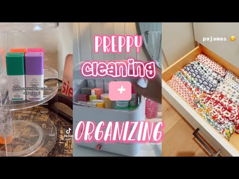 preppy cleaning and and organizing |  tiktok compilation | 🛍️☀️🌴🫶🏽🩷 |