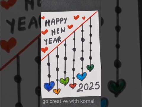 🥰Happy new year🥰 card 2025 / Handmade new year card idea/ How to make new year greeting card #shorts