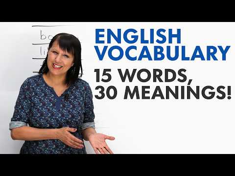 English Vocabulary Hack: 15 words, 30 meanings!