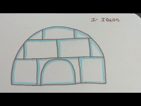 |Alphabet drawing I| #igloo  #howtodrawicecream #howtodraw