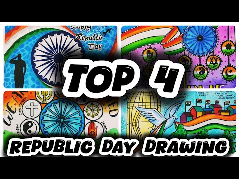 Republic Day Drawing Easy Steps / Republic Day Poster / How To Draw Republic Day Drawing