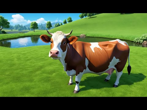 Moo Moo Brown Cow Rhyme Song | Popular Nursery Rhyme & Lyrics for Kids | Educational Kids Songs