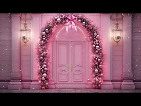 Pink Christmas Wreath Door Snowing Calming Relaxing Studying Instrumental 2 Hours