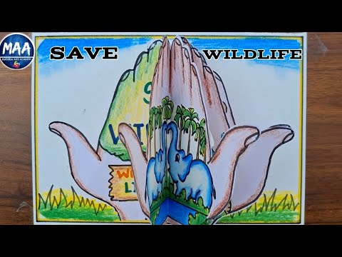 World Wildlife Day Drawing  | Save Wildlife Drawing | Save Nature Drawing | Save Earth drawing