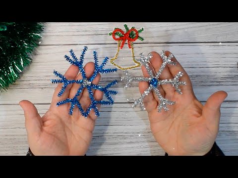 Seven fun & easy ideas From Chenille Wire. Christmas Crafts || Christmas songs on the background.