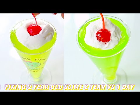 2 Year Old Slime VS 1 Day Old Slime! **Fixing 2 Year Old Slime!** How did they change?!