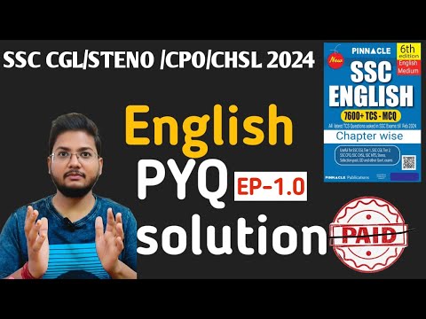 Pinnacle previous year book solution for English Error 1.0 ।। SSC CGL/STENO/CPO/CHSL 2025