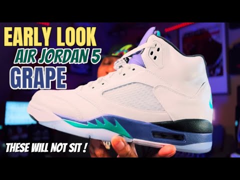 EARLY LOOK AT 2025 GRAPE AIR JORDAN 5 !!! THESE WILL NOT SIT.. MUST COP !!! ( 3RD PARTY REVIEW )