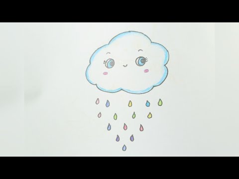 How to draw a cute cloud.. #cutedrawings #shorts