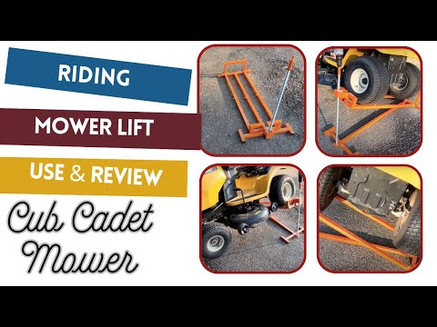 Quickest Most Efficient Riding Lawn Mower Lift Assembly and Use Tutorial Demo Using Cub Cadet Mower