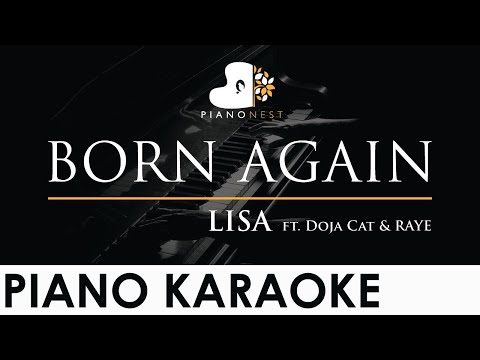 LISA - BORN AGAIN ft. Doja Cat & RAYE - Piano Karaoke Instrumental Cover with Lyrics