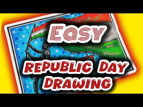 Republic Day Drawing Easy Steps / Republic Day Poster / How To Draw Republic Day Drawing