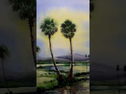 Watercolor Painting Tutorial #shorts #watercolor #trending