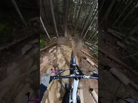 Absolutely no margin for error! Whistler Bike Park crazy gap.