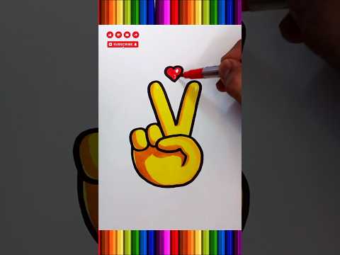 how to coloring a victory sign #drawing #coloring #trending #shorts