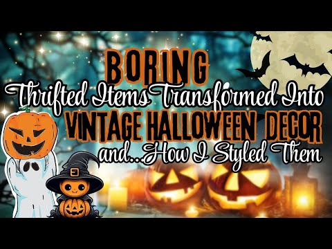 Boring Thrifted Decor DIY into Vintage Halloween Decor Plus 3 Halloween Junk Journals at the End!