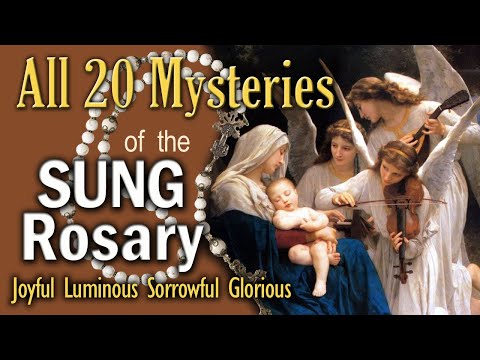 ALL 20 MYSTERIES of the Rosary, FULL - SUNG ROSARY - COMPLETE in ONE Long Video