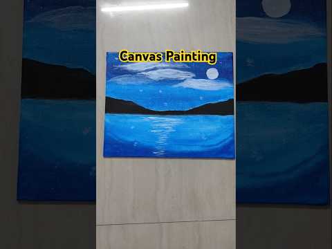 Canvas painting #drawing #painting #scenery #ytshorts #trending #short #shortvideo #shortsfeed #diy