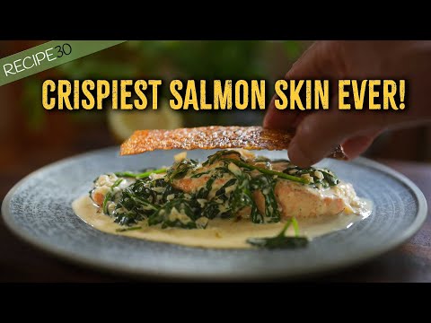 Elegant Creamy French Salmon with Spinach