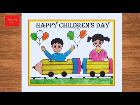 Children's Day Drawing Easy || Children's Day Poster Drawing || Happy Children's Day Drawing ||