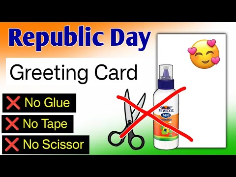 Happy republic day greeting card / How to make 26 january card / republic day card making ideas 2025