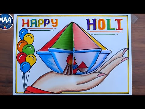 Holi drawing | Holi Special Drawing | Happy Holi Drawing | Holi Festival Drawing | Holi Drawing Easy