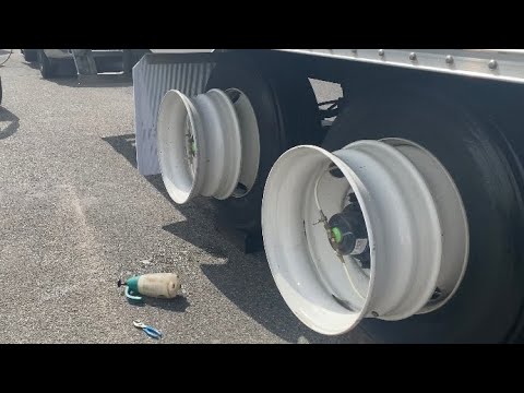 Semi-truck flat tire