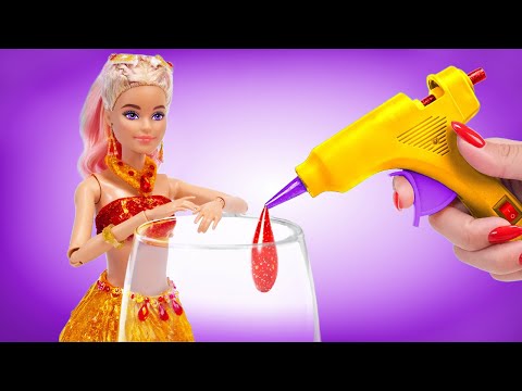 DIY Doll Clothes Made From Hot Glue! Cute Doll Crafts