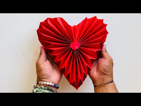 How to Make 3D Heart with Paper for Valentines Day Decoration | Paper Craft