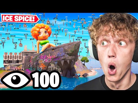 I Got 100 Players To Land At ICE ISLE In Chapter 2 Remix! (Ice Spice Update)