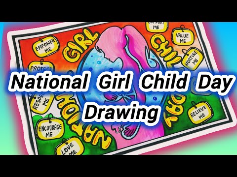 Girl Child Day Drawing | Beti Bachao Beti Padhao Poster | Girl Child Rights Poster | Save Girl