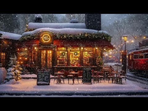 Cozy Winter Coffee Shop Ambience & Jazz Relaxing Instrumental Music ⛄ Smooth Jazz Music for Winter