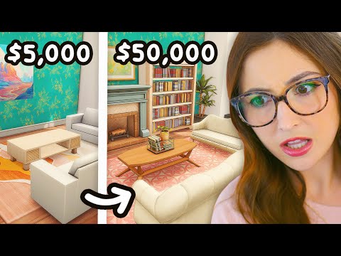 furnishing a house using $5k vs $50k in sims 4