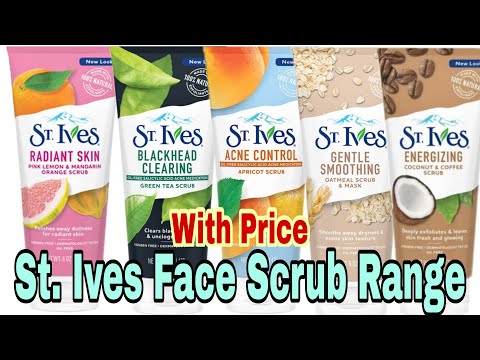 St. Ives Scrubs For Acne, Pimples, Dry Skin (St. Ives blackhead clearing green tea scrub & More)