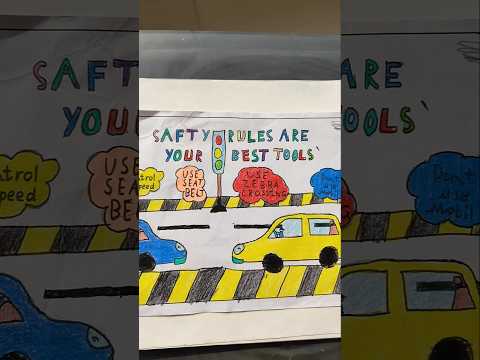 Safety rules poster #drawing #ytshorts #viralshort #shortvideo #trafficrules  #shortsfeed #trending