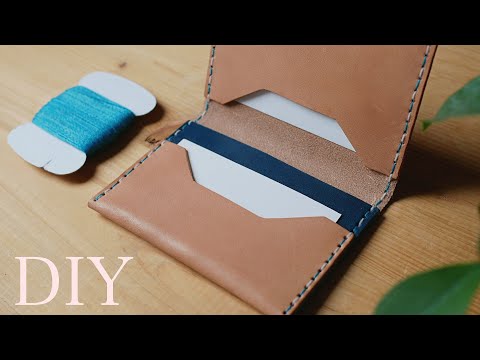 【二色縫いで仕上げる】おしゃれなカードケースを作ってみました。2-Tone-color-stetch LEATHER CARD CASE