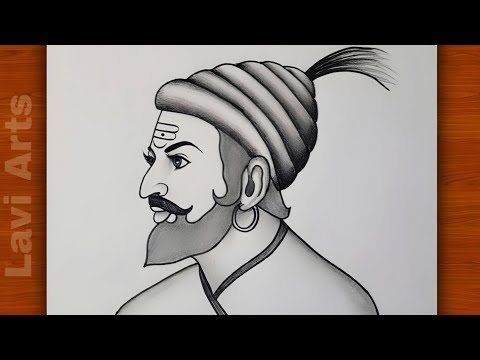 How to draw Shivaji Maharaj Drawing (easy step by step) | chatrapti Shivaji jayanti special drawing