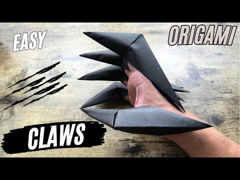 ORIGAMI CLAWS PAPER CRAFT HALLOWEEN TUTORIAL | HOW TO MAKE DRAGON CLAWS EASY STEP BY STEP ORIGAMI